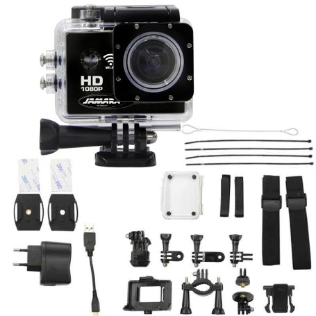 CAMARA HD PRO WIFI 1080 CON ACCESORIOS NEGRA  JAMARA 177908