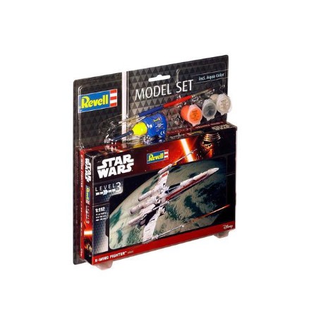 MAQU.REVELL STAR WARS,MODEL SET CAZA X-WING 1/112 63601