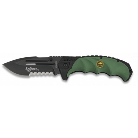 NAVAJA ALBAINOX ASISTIDA ARMY VERDE HOJA 9.2CM 19852-A