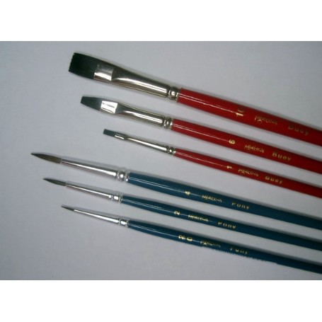 PINCEL PLANO BUEY 12    ROJO