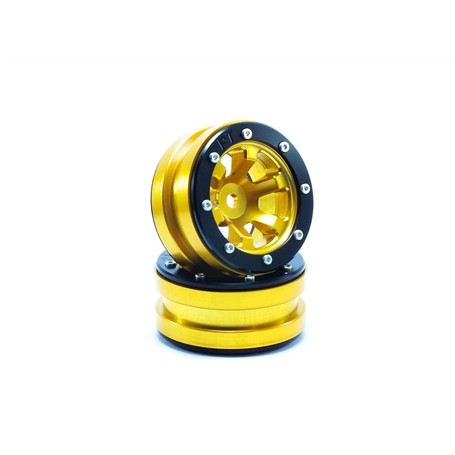 CRAWLER LLANTAS ALUMINIO BEADLOCK PT WAVE ORO/NEGRO 1.9