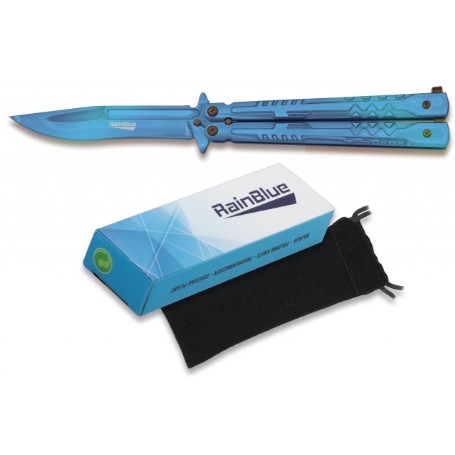ALBAINOX NAVAJA ABANICO RAINBLUE HOJA 10 CM 02185