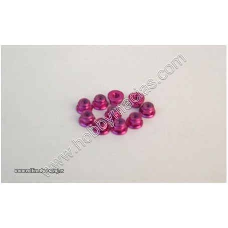 TUERCA M3 ALUM.C/COLLARIN ULTIM.ROSA