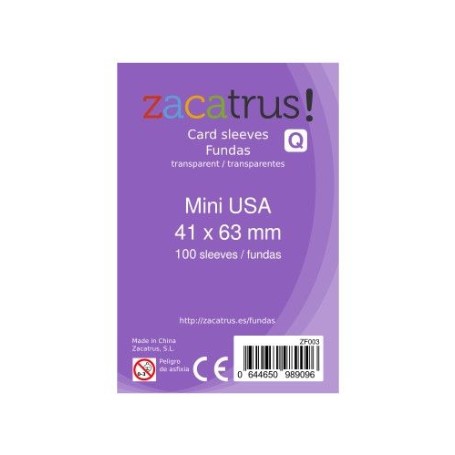 ZACATRUS FUNDA DE CARTAS 41X63MM (100)  MINI  USA
