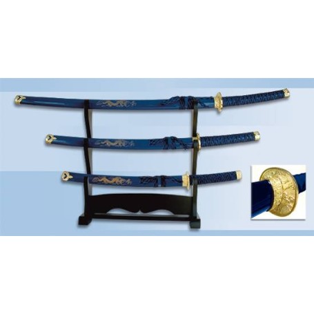 ALBAINOX SET KATANAS TOLE 10 PEANA 69/49/29CM 31515-AZUL