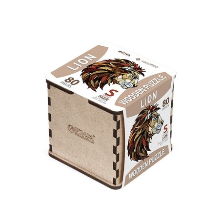 MAQUETA PUZZLE EWA LEON (S) 80 PIEZAS CAJA DE MADERA. 