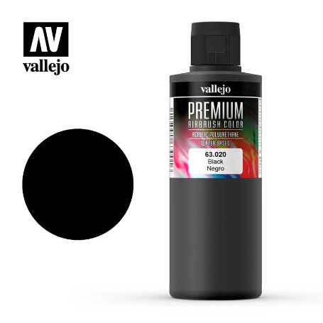 PINT.VALLEJO PREMIUM OPACO NEGRO 200 ML 63020
