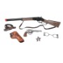 SET DE LUJO COWBOY CON RIFLE PISTOLA Y ESPOSAS DE METAL. 498/0