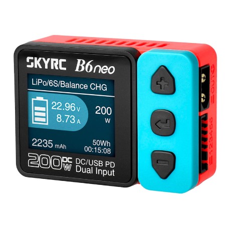 CARGADOR SKYRC B6NEO DC INPUT 10-28V RED/BLUE 200W SK100198