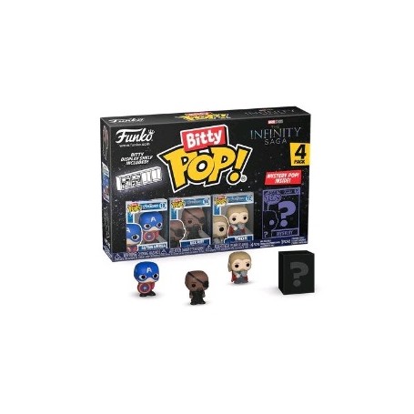 Funko Bitty Pop 4 Pack 2.5cm Marvel - Capitan America + Furia + Thor + ?