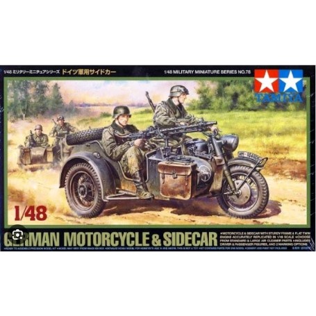 MAQU.TAMIYA 1/48 MOTO CON SIDECAR 32578