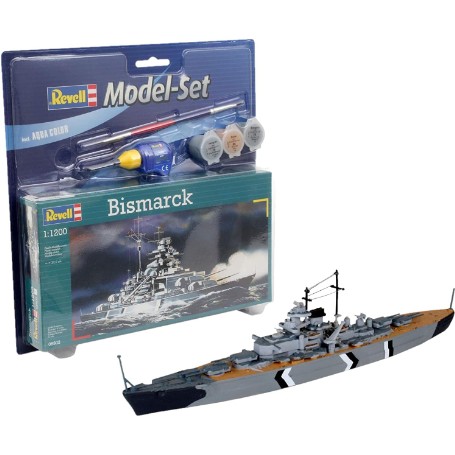 MAQU.REVELL MODEL SET barco German Battleship " Biskmarck" 1/1200 5802