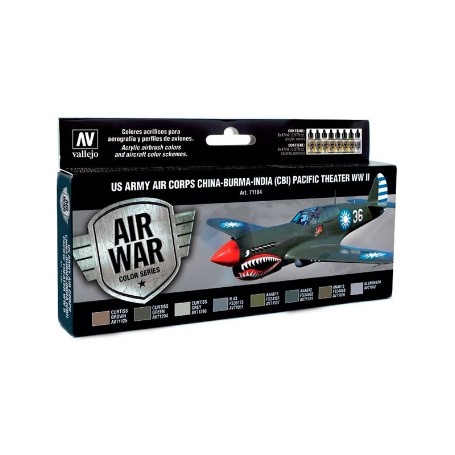 VALLEJO MODEL AIR SET 8 COLORES Air War US Army WWII 71184