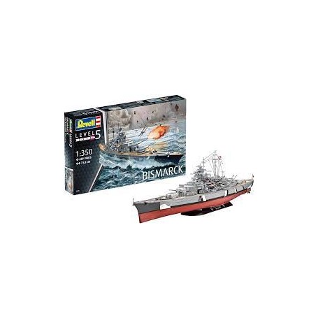 MAQU.REVELL MODEL SET barco German Battleship " Biskmarck" 1/1200 5802