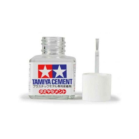 TAMIYA CEMENT ( con pincel ) 40ml. TAPON BLANCO 87003