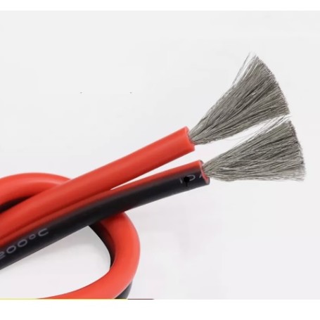 CABLE SILICONA 5MM  10AWG  ROJO+NEGRO (1 METRO TOTAL)