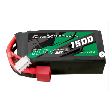 BATERIA LIPO 11.1V 1500 AMH 25C GENS ACE AIRSOFT GUN 