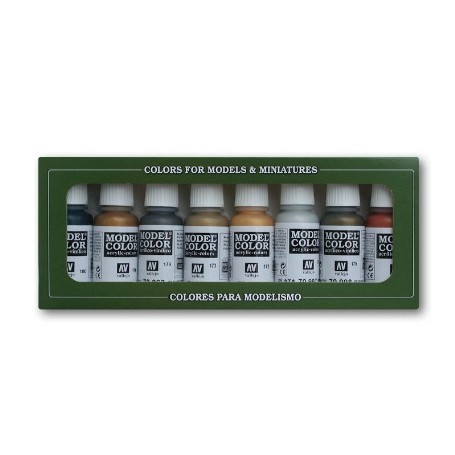 VALLEJO SET 8 MODEL COLOR METALICOS 70118