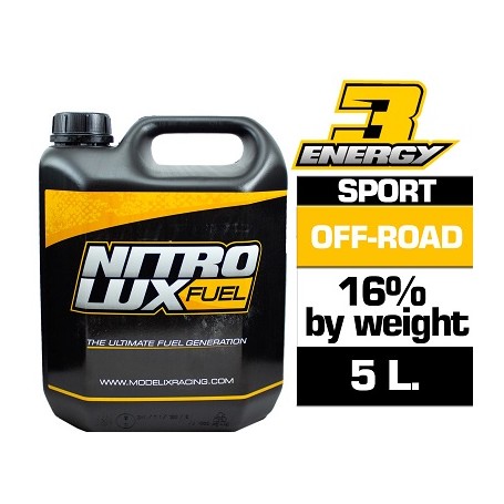 COMBUSTIBLE NITROLUX ENERGY3  OFF ROAD 16% 5 L.(SPORT) BY WEIGHT EU NO LICENCIA.