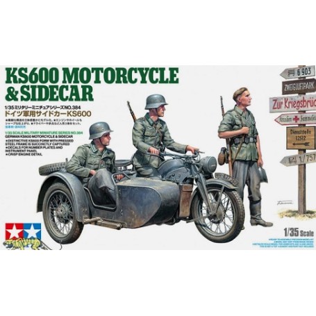 MAQU.TAMIYA 1/35 KS MOTORCYCLE CON SIDECAR 35384