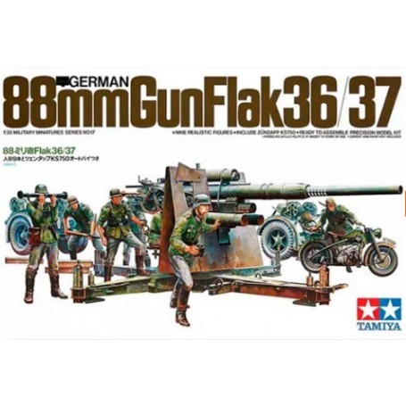 MAQUETA TAMIYA 1/35 ANTIAEREO 88 MM GUN FALK 36/37