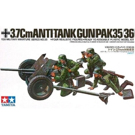 MAQUETA TAMIYA 1/35 ANTITANKE 37 MM 35035