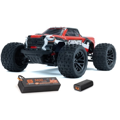 COCHE 1/18 ARRMA GRANITE GROM 4WD MT RTR ROJO  ARA2102T2 (BATERIA Y CARGADOR)