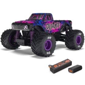 COCHE 1/16 ARRMA QUAKE GROM PURPURA 4WD MT RTR YELOW (Con bateria y cargador) ARA3230ST1.