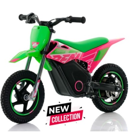 MOTO CROSS INFATIL 150W  12" 24V ROAN WARRIOR VERDE/ROSA  MX-E150