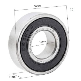 RODAMIENTO RUEDA PATINETE (6202rs) 15x36X11 MM (1PZAS) rueda motor ninebot 