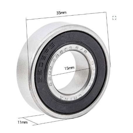 RODAMIENTO RUEDA PATINETE (6202rs) 15x36X11 MM (1PZAS) rueda motor ninebot 