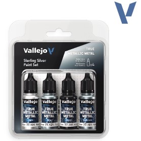 PINTURAS VALLEJO SET PLATA DE LEY 4(UDS) 77251