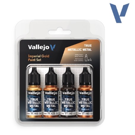 PINTURAS VALLEJO SET ORO IMPERIAL 4(UDS) 77252