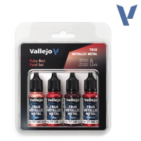 PINTURAS VALLEJO SET ROJO RUBI 4(UDS) 77254