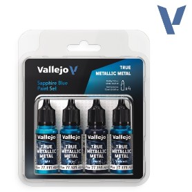 PINTURAS VALLEJO SET AZUL ZAFIRO 4(UDS) 77256