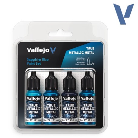 PINTURAS VALLEJO SET AZUL ZAFIRO 4(UDS) 77256