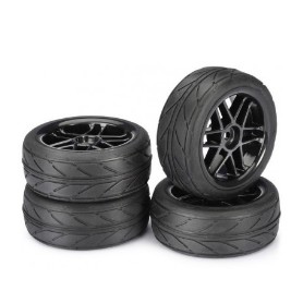 RUEDAS 1/10 TOURING 6 SPOKE / PROFILE NEGRAS ABSIMA (4 PZS) 