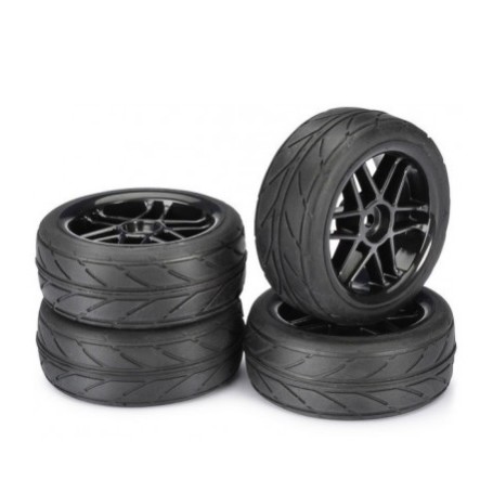 RUEDAS 1/10 TOURING 6 SPOKE / PROFILE NEGRAS ABSIMA (4 PZS) 
