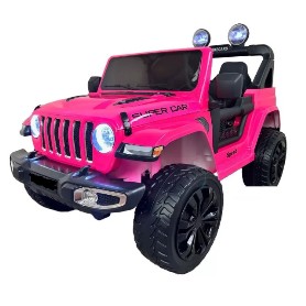 COCHE BATERIA JEEP RUBICON STYLE  12V 2.4G ROSA METALIZADO