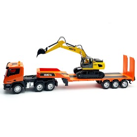 CAMION HUINA COMPLATAFORMA 1:24 9CH & EXCAVADORA 6 CH CY1319 