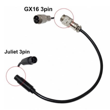 ADAPTADOR GX16 A JULIET DE 3 PINES