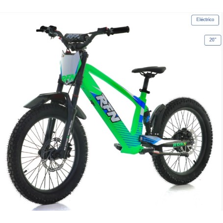 BICICLETA ELECTRICA 20" SIN PEDALES 750W 36V. RXF EVO RACING( VERDE )